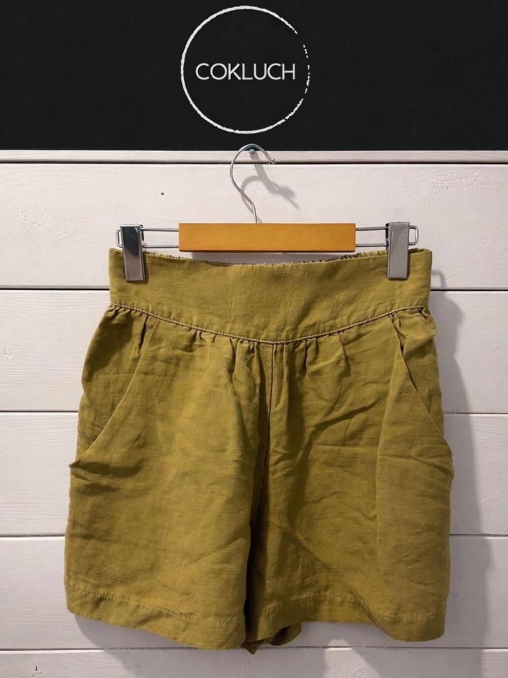 High-Waisted Mustard Shorts – Cokluch – XS